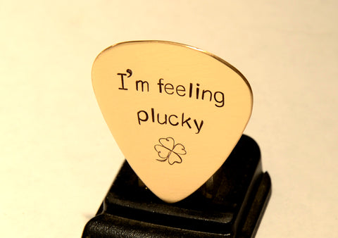 I’m Feeling Plucky Bronze Guitar Pick