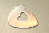 Heart shaped guitar pick in aluminum for you to personalize