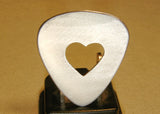 Heart shaped guitar pick in aluminum for you to personalize