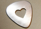 Heart shaped guitar pick in aluminum for you to personalize