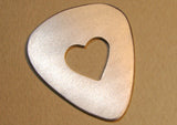 Heart shaped guitar pick in aluminum for you to personalize