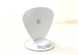 Guitar Pick Handmade from Aluminum Shinning Sun Design