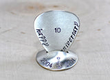 Anniversary sterling silver guitar pick and stand