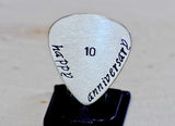Anniversary sterling silver guitar pick and stand