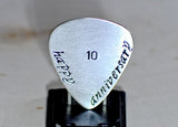 Anniversary sterling silver guitar pick and stand