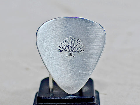 Sterling silver big tree guitar pick