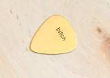 Bitch Guitar Pick in Bronze for a Riot Girl