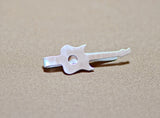 Guitar shaped tie bar handmade from aluminum