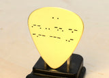 Morse Code Brass Guitar Pick with Personalized Message