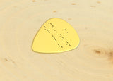 Morse Code Brass Guitar Pick with Personalized Message