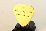 Morse Code Brass Guitar Pick with Personalized Message
