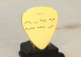 Morse Code Brass Guitar Pick with Personalized Message