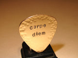 Carpe diem bronze guitar pick