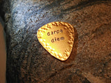 Carpe diem bronze guitar pick