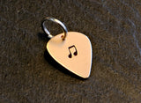 Bronze guitar pick charm handmade with a musical touch