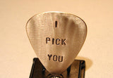 Bronze Guitar Pick Handmade with I Pick You