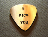 Bronze Guitar Pick Handmade with I Pick You