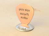 Copper Guitar Pick Handmade and Stamped with Pick Size Doesnt Matter