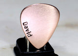 Copper guitar pick with personalized name
