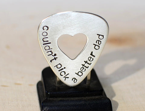 Couldnt pick a better dad sterling silver guitar pick
