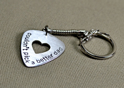 Couldn't pick a better dad aluminum guitar pick keychain