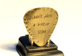 Couldn’t Pick a Better Son Rustic Brass Guitar Pick with a Youthful Flair