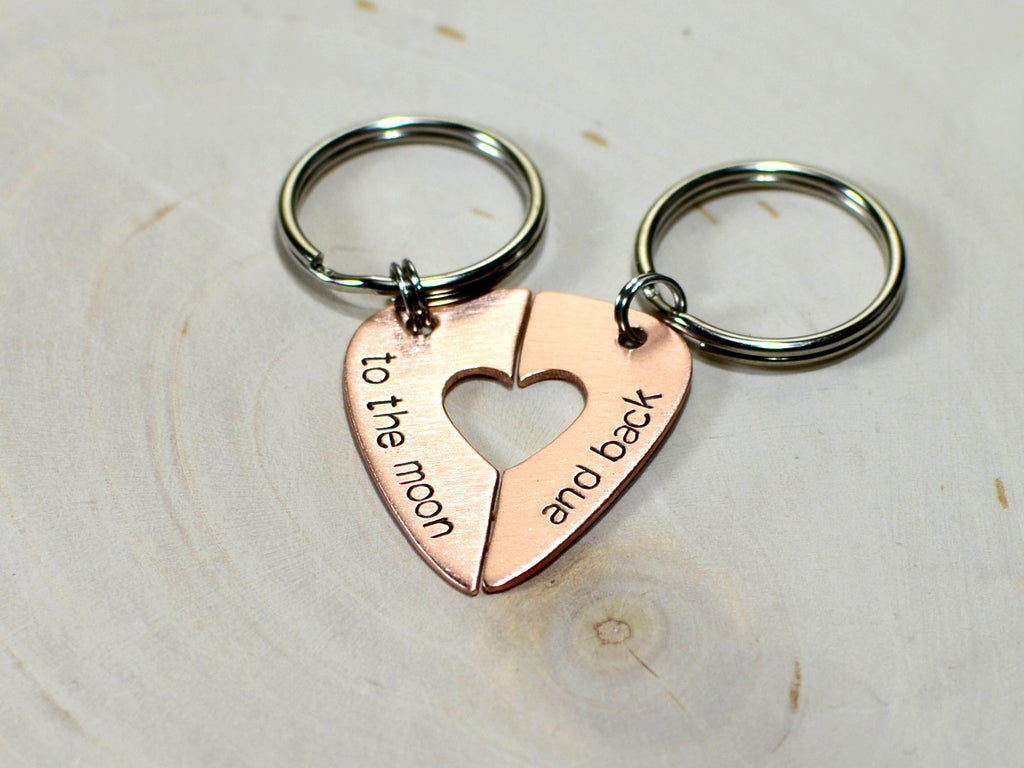 Guitar pick couples keychain or necklace for rocking out the love