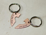 Guitar pick couples keychain or necklace for rocking out the love