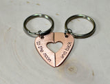 Guitar pick couples keychain or necklace for rocking out the love