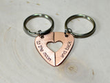Guitar pick couples keychain or necklace for rocking out the love