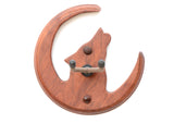 Guitar Hanger Handcrafted in Howling Coyote and Moon Theme from Hardwood