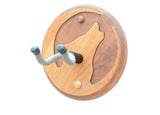 Coyote and Moon Guitar Wall Hanger Handcrafted in Cherry Wood
