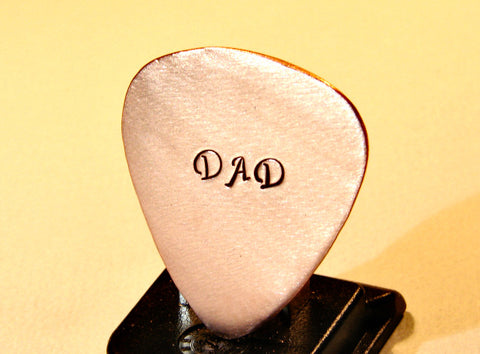 Guitar Pick Handmade for Dad or Fathers Day in Copper