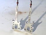 Guitar dangle earrings handmade to rock out