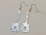 Guitar dangle earrings handmade to rock out