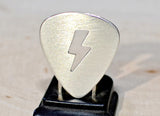 Lightening bolt sterling silver guitar pick