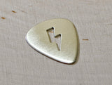 Lightening bolt sterling silver guitar pick