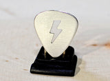 Lightening bolt sterling silver guitar pick
