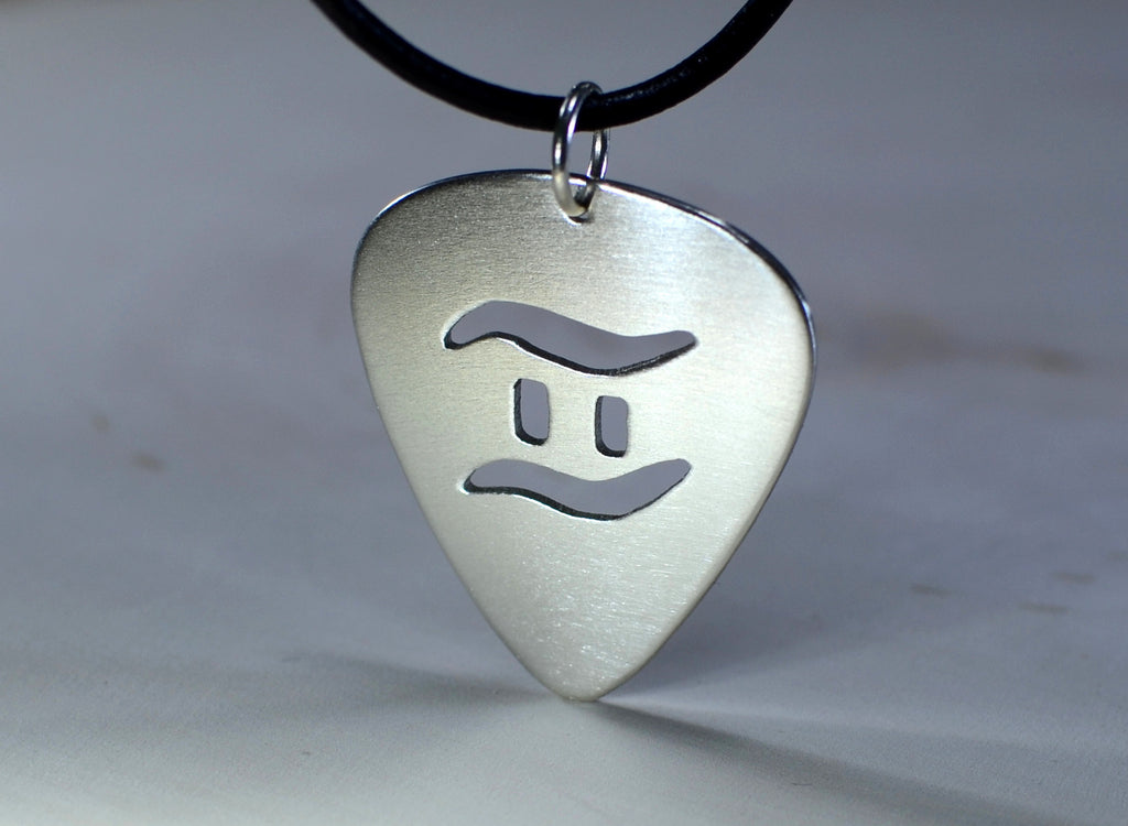 Sterling Silver Guitar Pick Pendant with Personalized Zodiac Cut Out