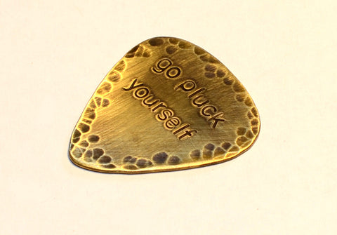 Go Pluck Yourself in Rustic Style with this Brass Guitar Pick