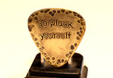 Go Pluck Yourself in Rustic Style with this Brass Guitar Pick