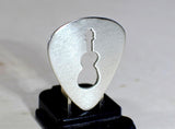 Guitar Pick Sterling Silver with Guitar Cut Out