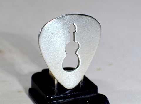 Guitar Pick Sterling Silver with Guitar Cut Out