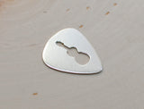 Guitar Pick Sterling Silver with Guitar Cut Out