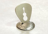 Guitar Pick Handmade from Aluminum with Guitar Cut Out from the Pick Hall of Fame