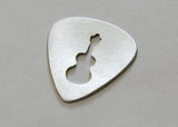 Guitar Pick Handmade from Aluminum with Guitar Cut Out from the Pick Hall of Fame
