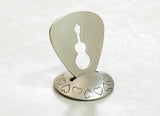Guitar Pick Handmade from Aluminum with Guitar Cut Out from the Pick Hall of Fame