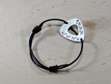 Latitude longitude aluminum guitar pick bracelet with personalized coordinates