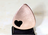Love Guitar Pick in Copper with Heart Cut Out