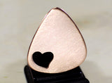 Love Guitar Pick in Copper with Heart Cut Out